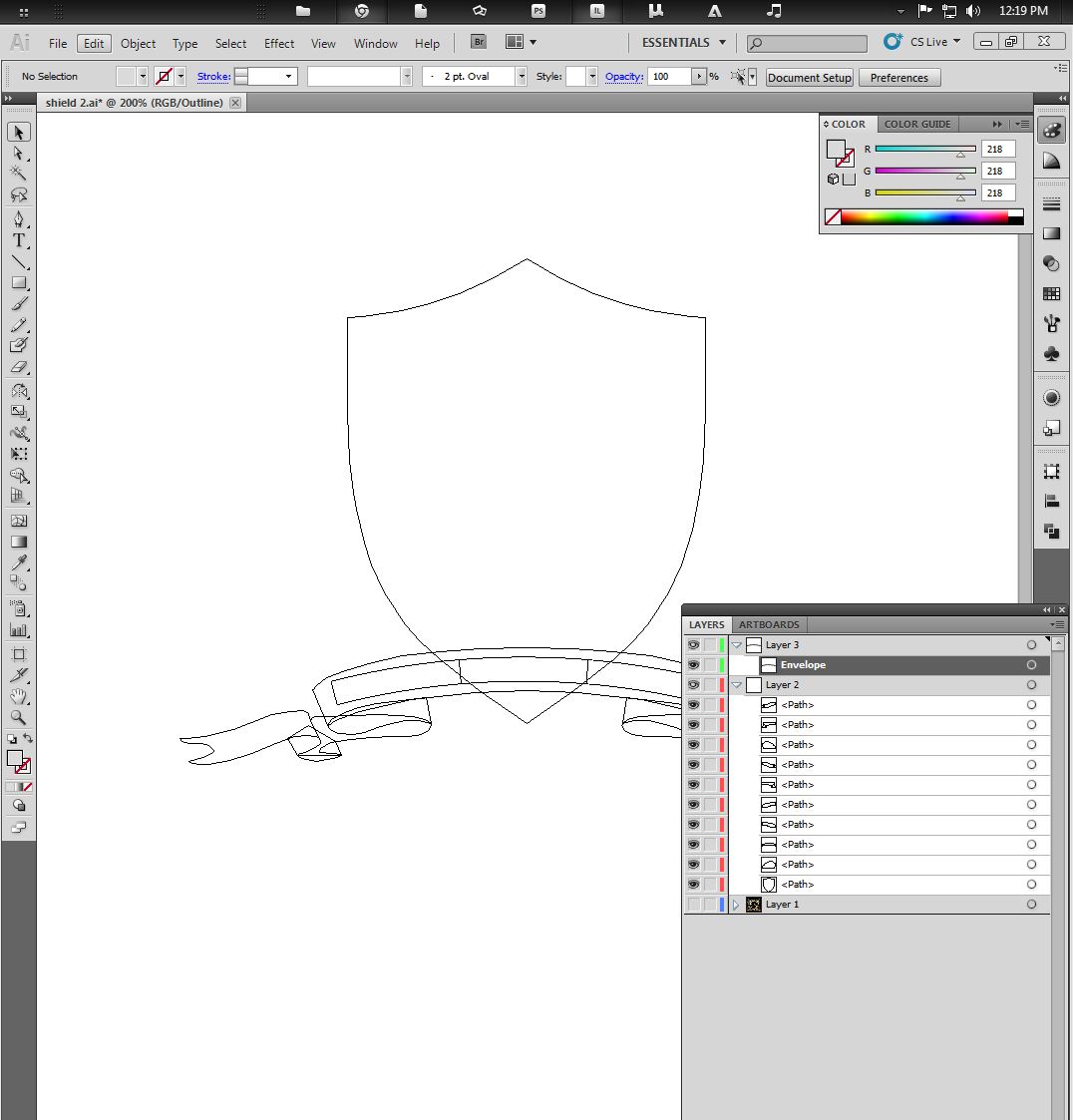 CRMla Shortcut For Outline Mode In Illustrator