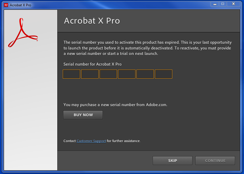 Acrobat X Pro popup says serial number to activat... Adobe Community 5602229