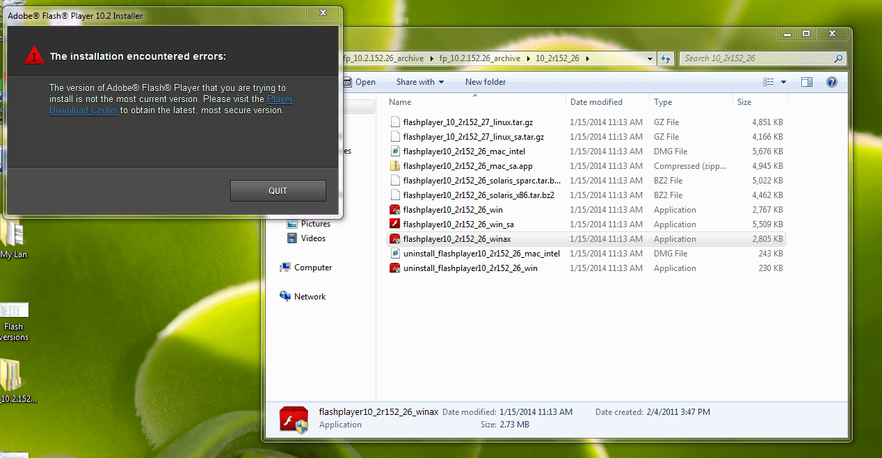 Solved Need Adobe Flash player 10 ActiveX version 10.2.15... Adobe