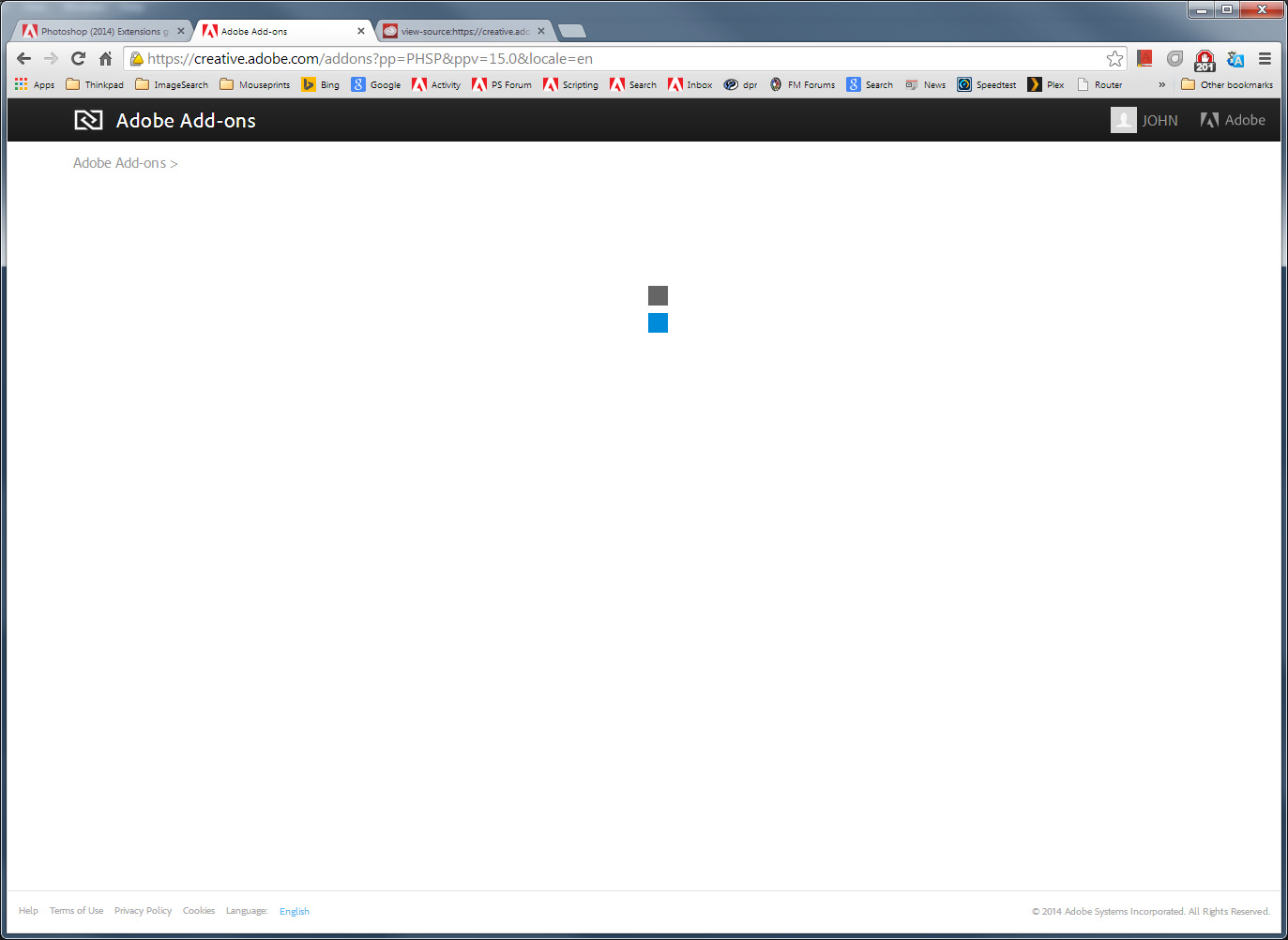 (2014) Extensions greyed out, extension Adobe Community