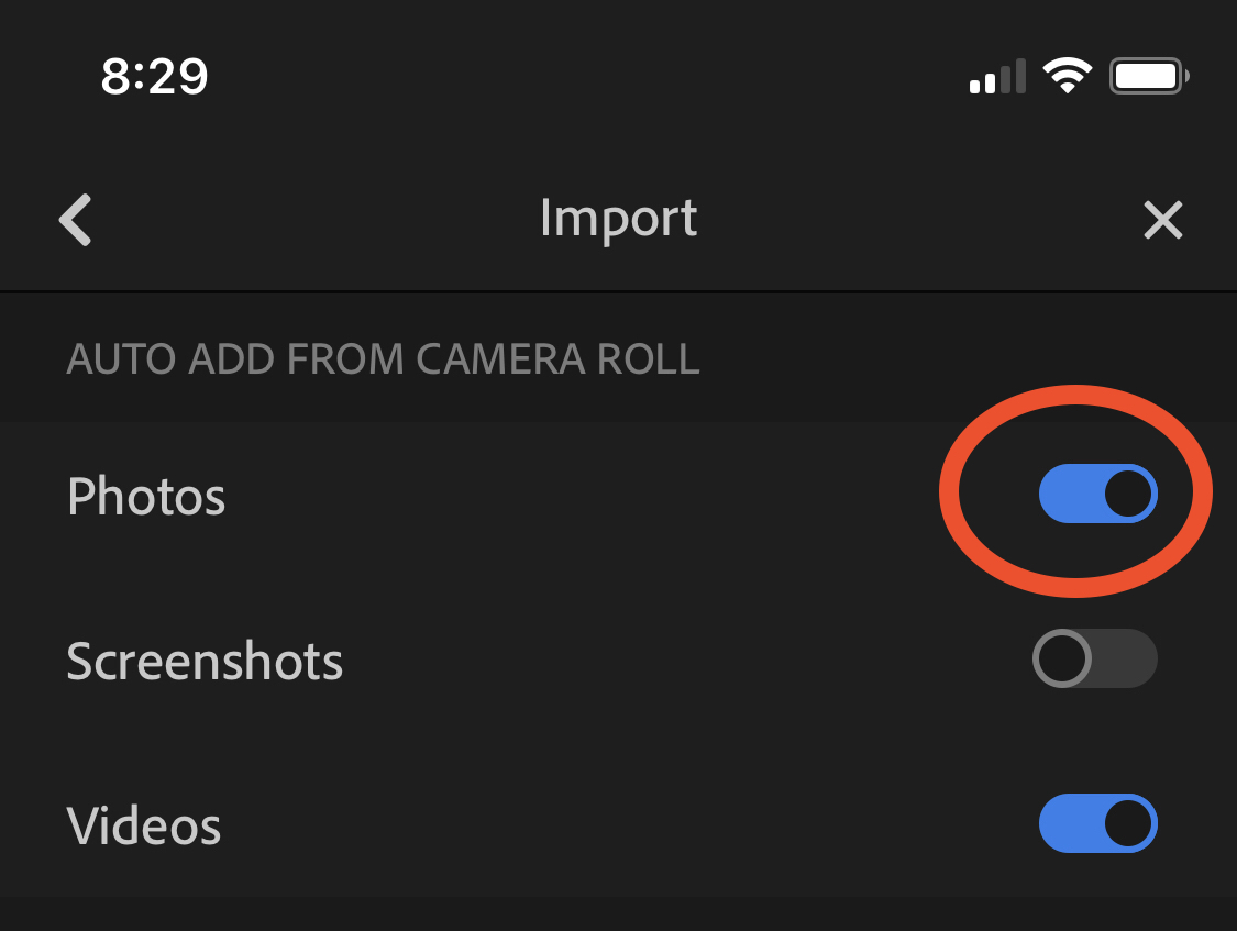iPhone camera roll photos not imported automatical... Adobe Support