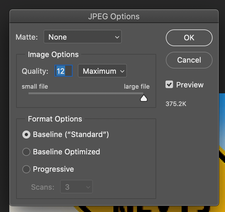 JPEG compression not working when saving documents Adobe Support