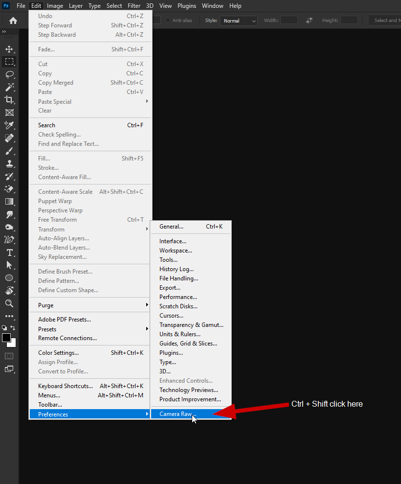 Solved Stuck in Camera Raw Filter Adobe Community 10760665
