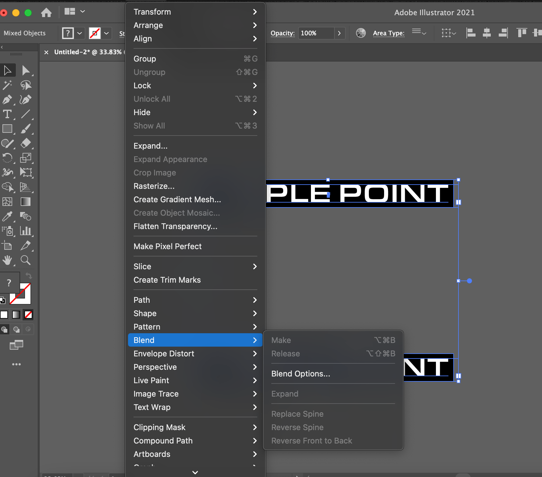 Solved illustator not allowing me to use blend > make Adobe