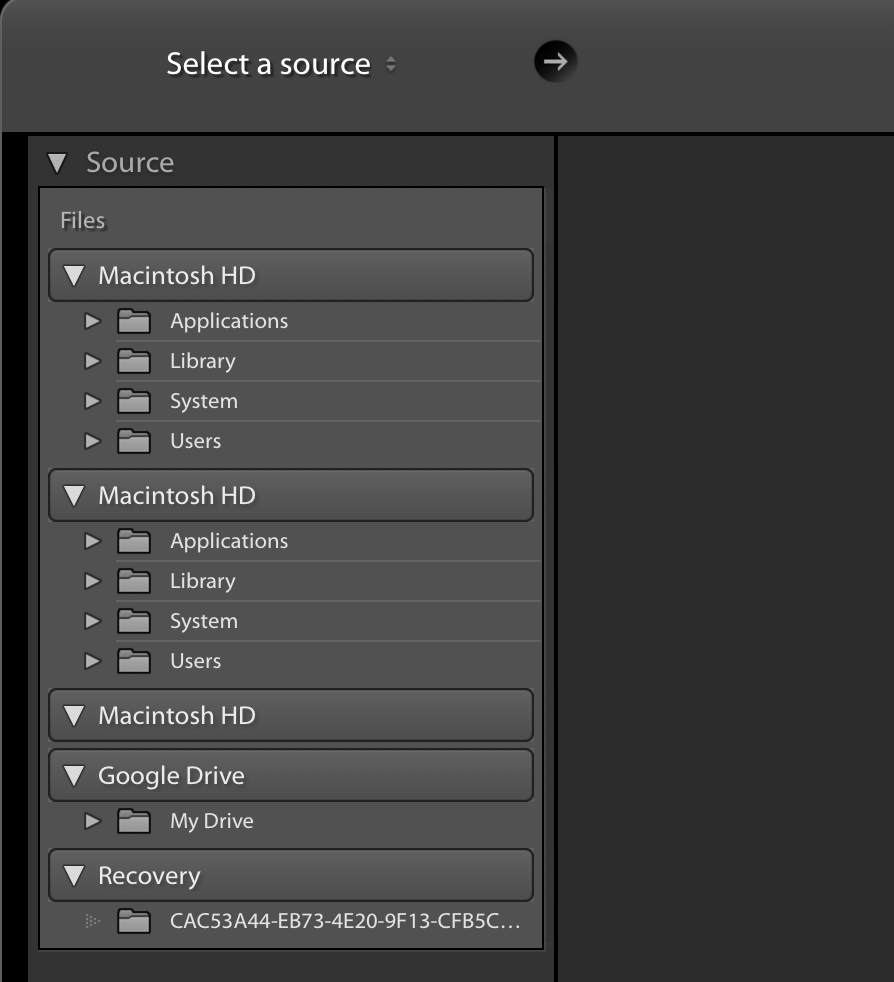 Import Module Shows Internal HD Three times on mac... Adobe Community