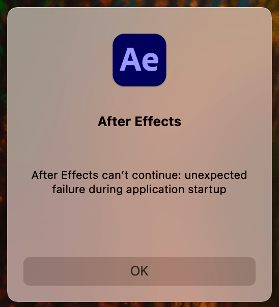 Solved After Effects error internal verification failure... Adobe