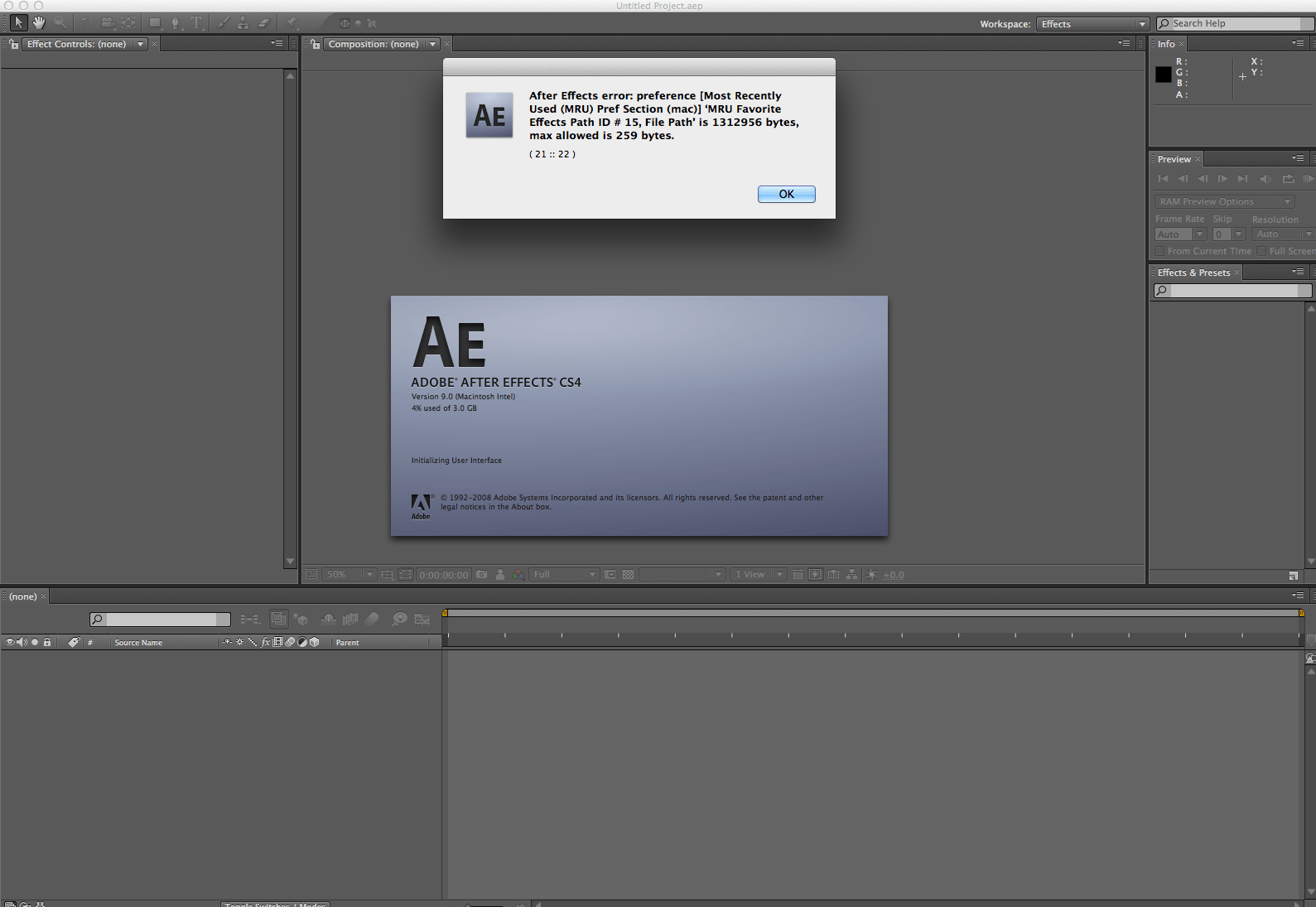 How to Fix After Effects CS4 error Adobe Community 11915803