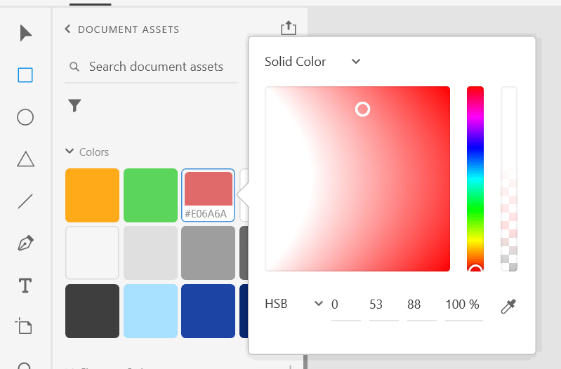 Solved Color picker picks up the light color in Adobe XD. Adobe