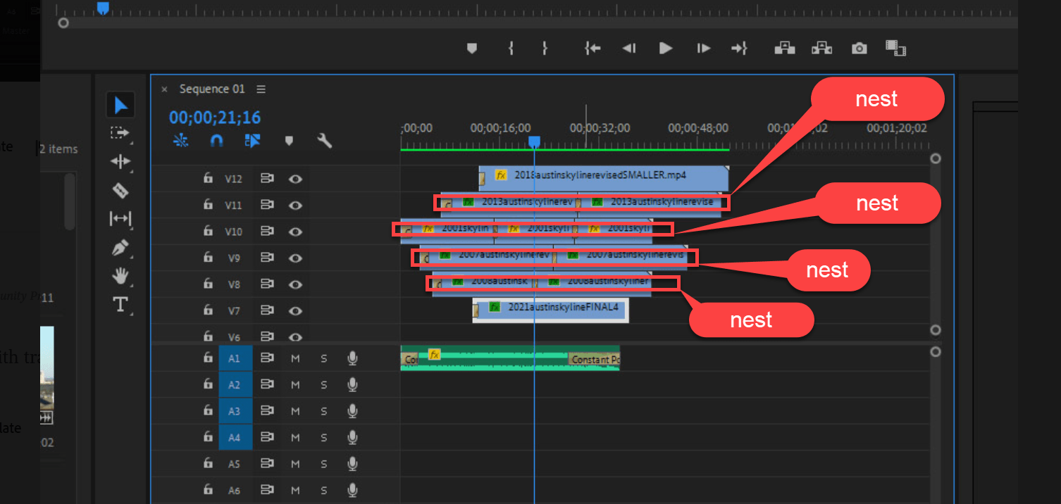 Solved multiple videos in one / cross fade in conflict Adobe