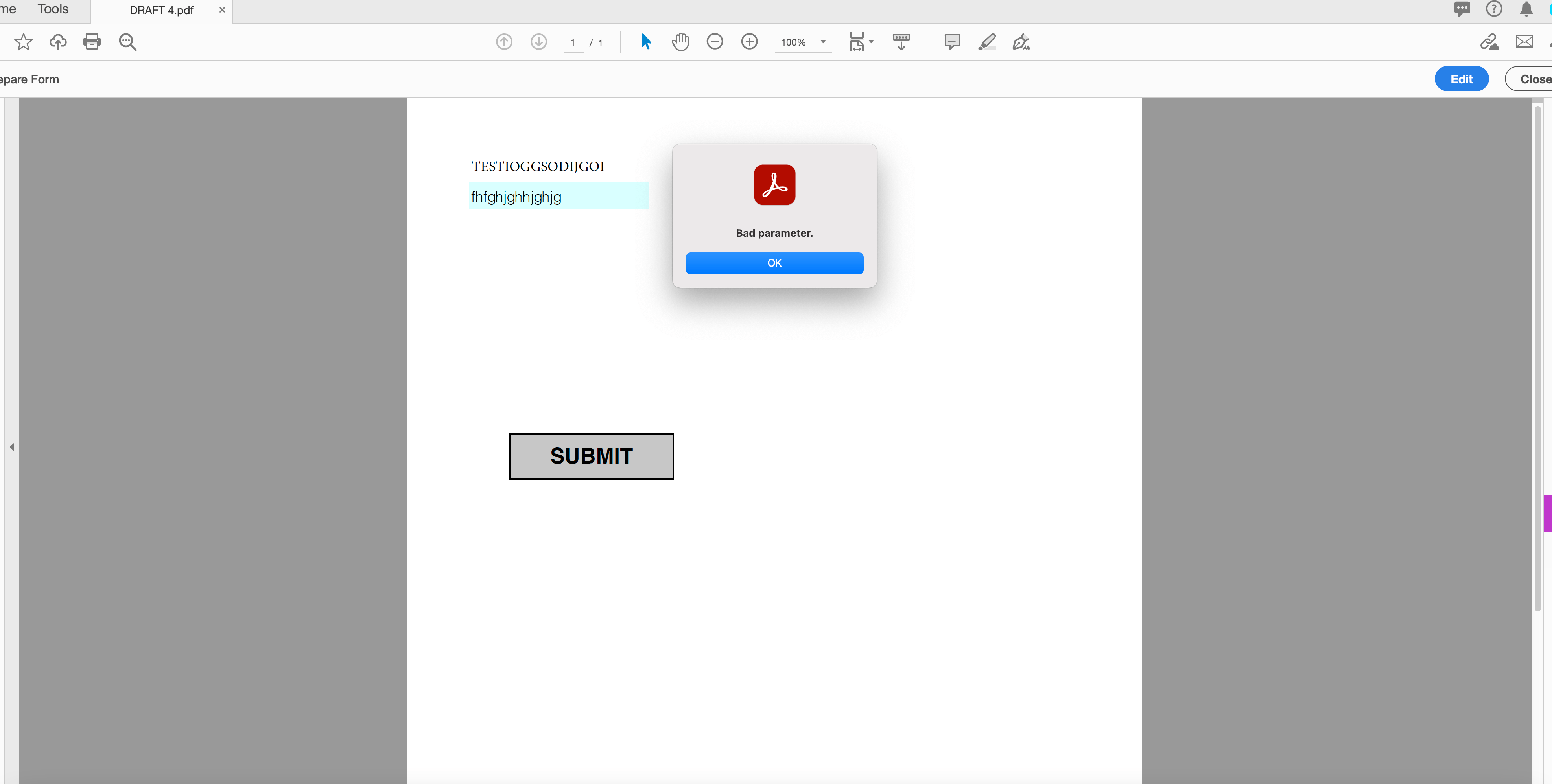 Submit form button to email= bad parameter Adobe Support Community