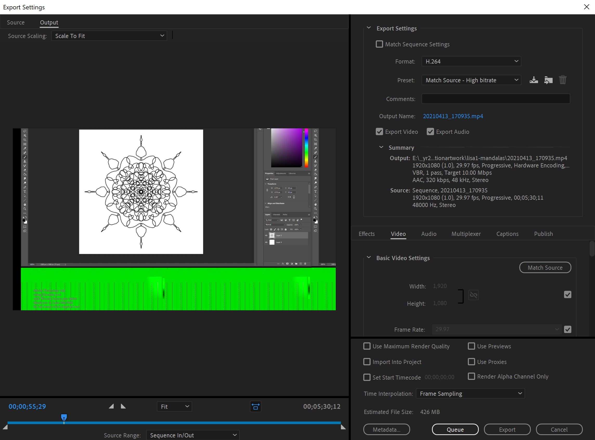 Green Bar at Bottom of Exported H.264 Adobe Support Community 11976551