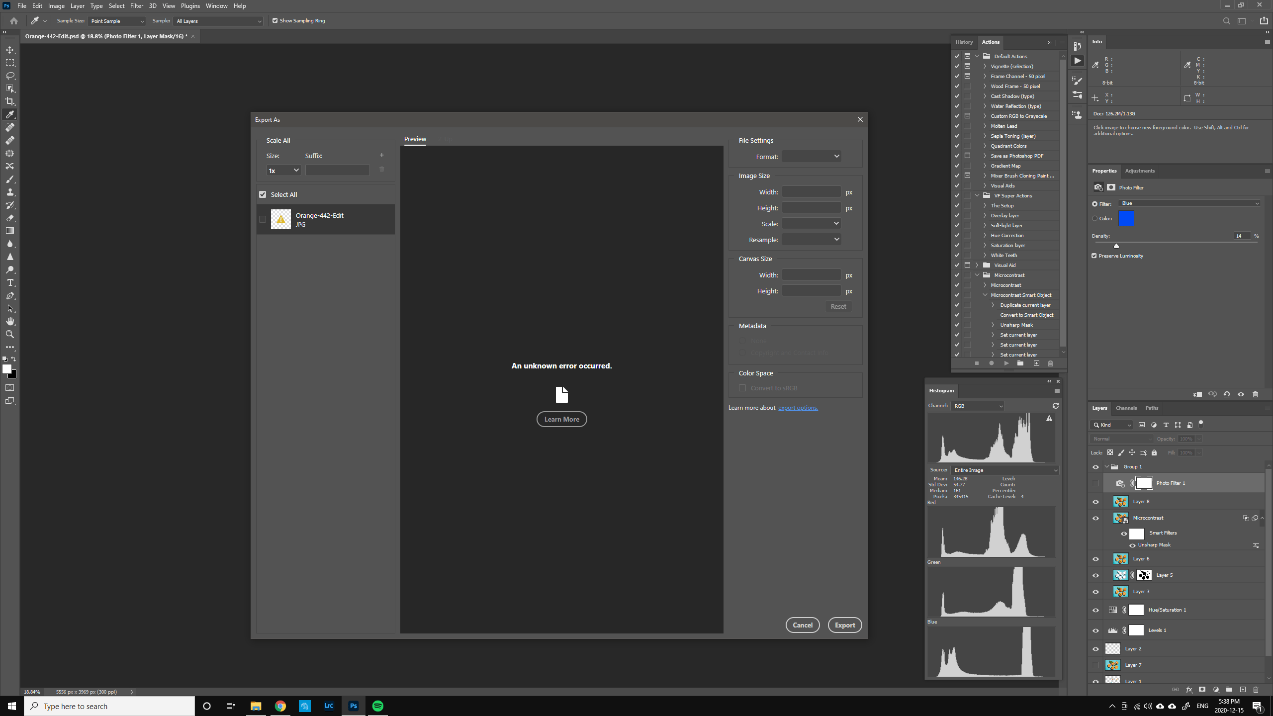 P: Export As error: &ldquo;An unknown error occurred&rdquo; - Adobe Community 