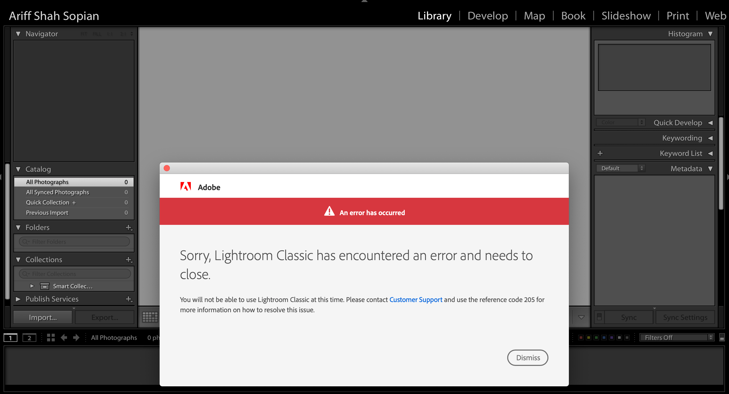 Solved Adobe Lightroom fail to open Error code 205 Adobe Support