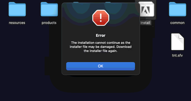 the installation cannot contine as the installer f... - Adobe Support