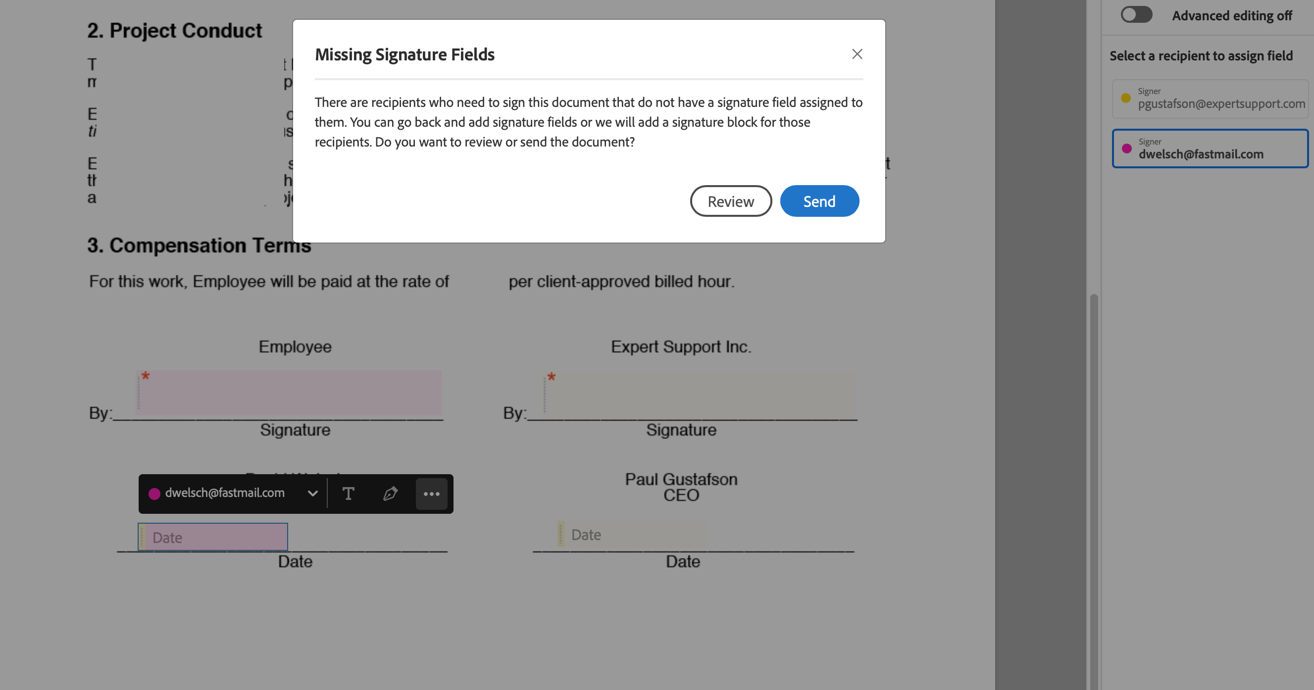 Solved Adobe Sign alert "Missing Signature Fields" when n... Adobe