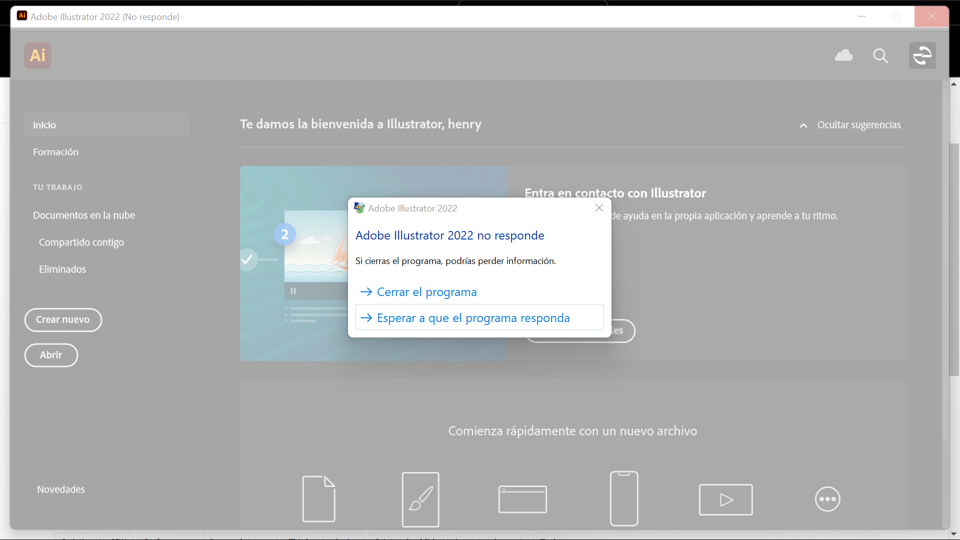 Solved Illustrator 2022 crashing/ Not Responding/ while c... Adobe