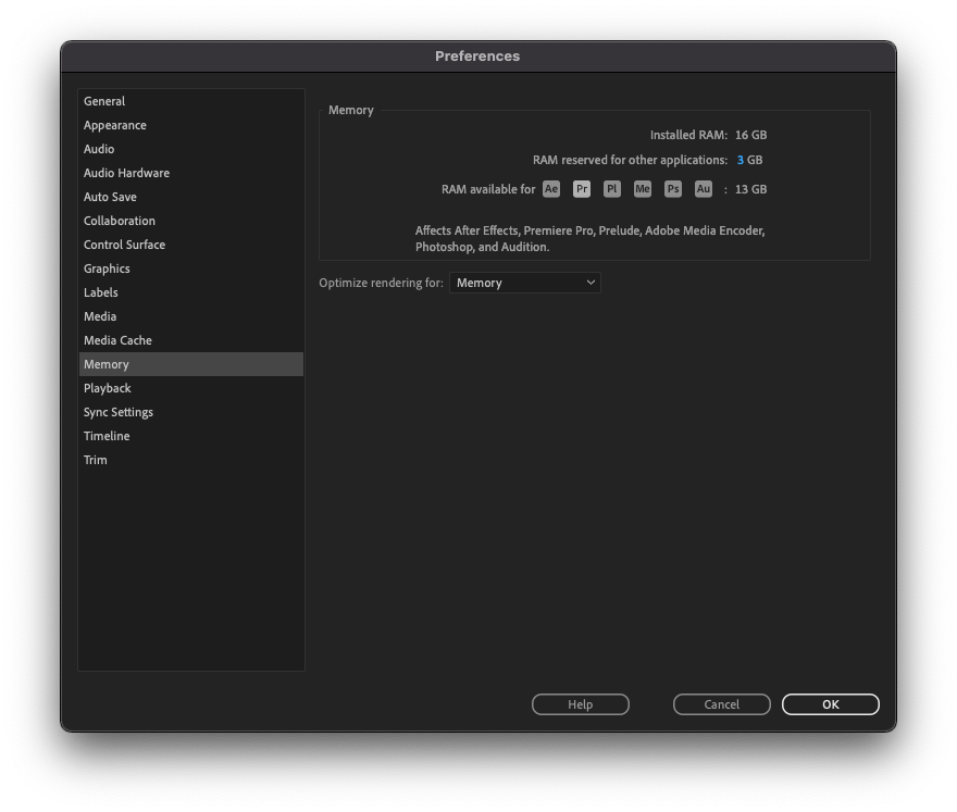 Premiere Pro using too much memory Adobe Community 12540482
