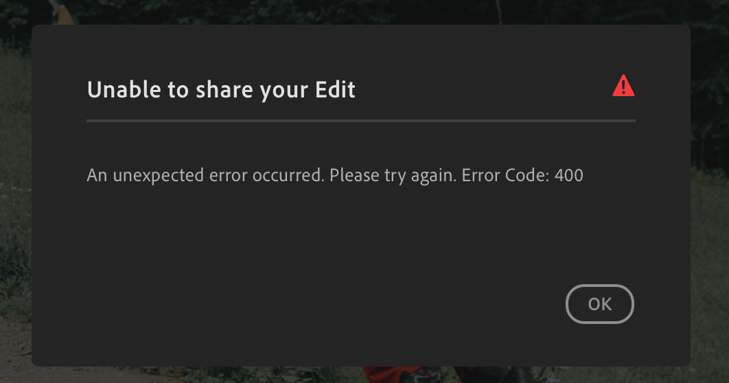 Error code 400 when attempting to post on Discover Adobe Community