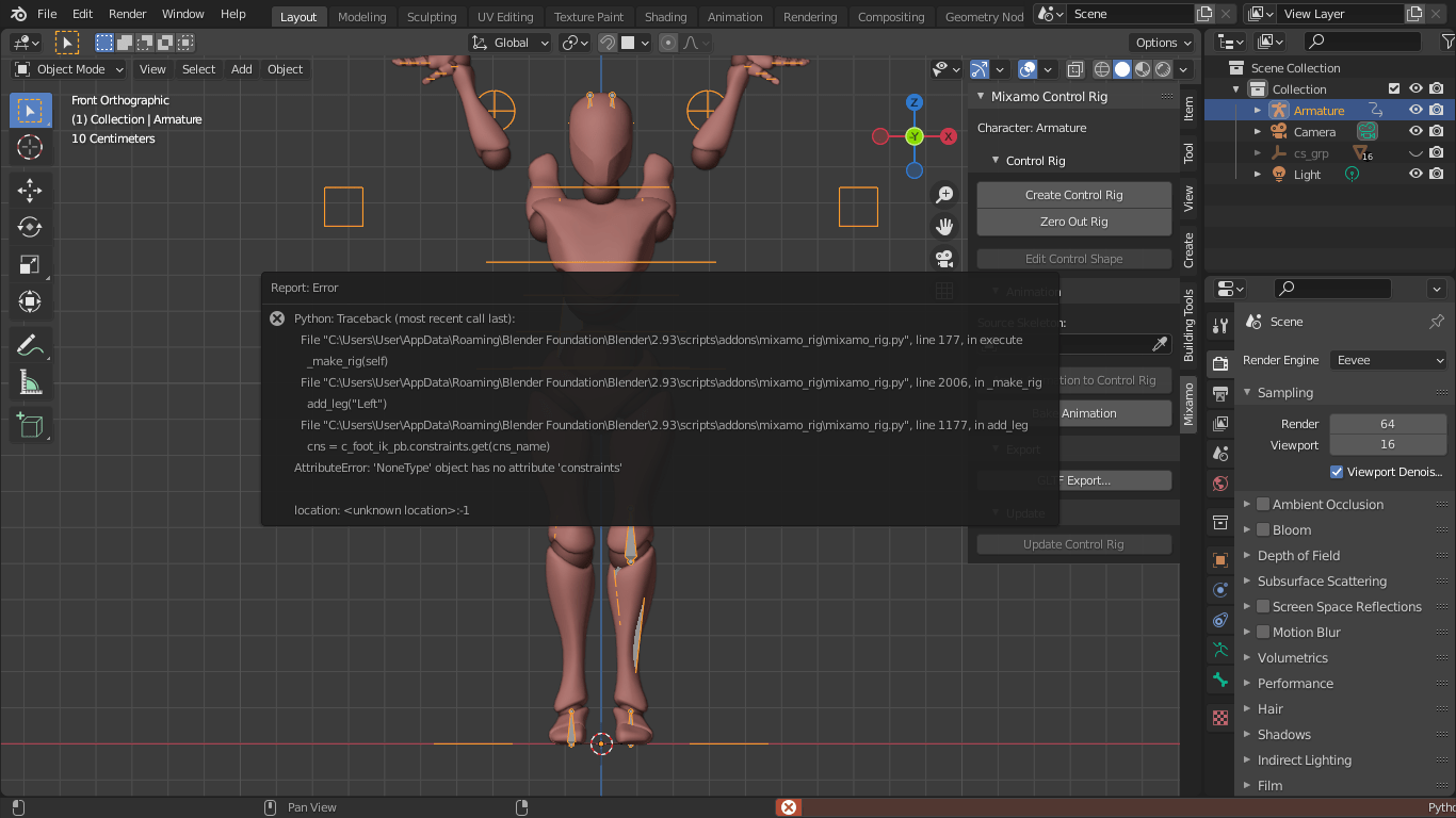 Blender AddOn will not Create Control Rig Adobe Community 12556163