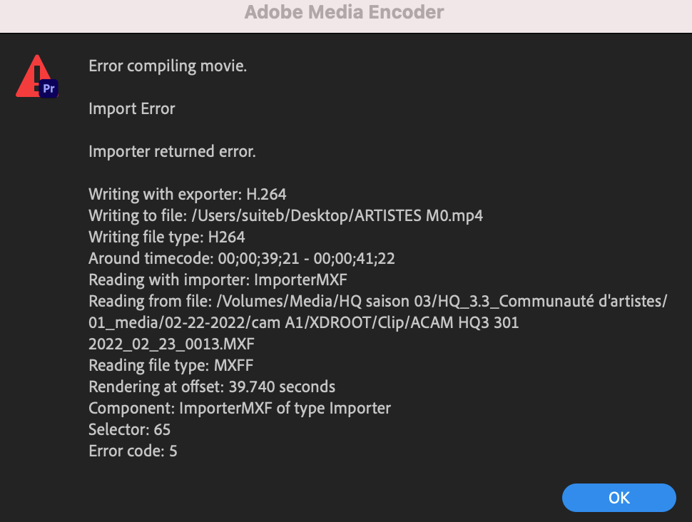 cant export .h264 in 2022 Adobe Community 12860266