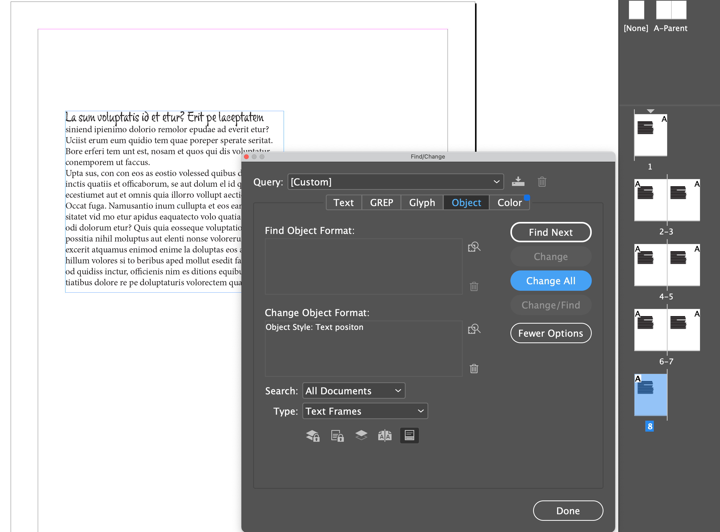 massive change of xlocation of text frame Adobe Community 12877685