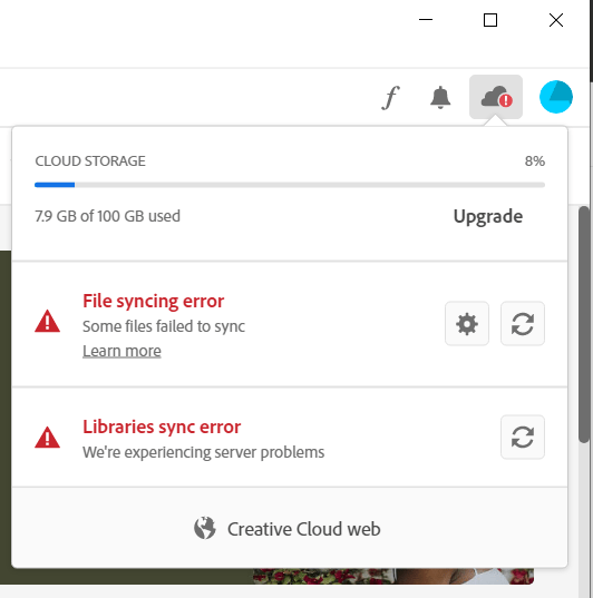 Solved File syncing error & Libraries sync error Adobe Community