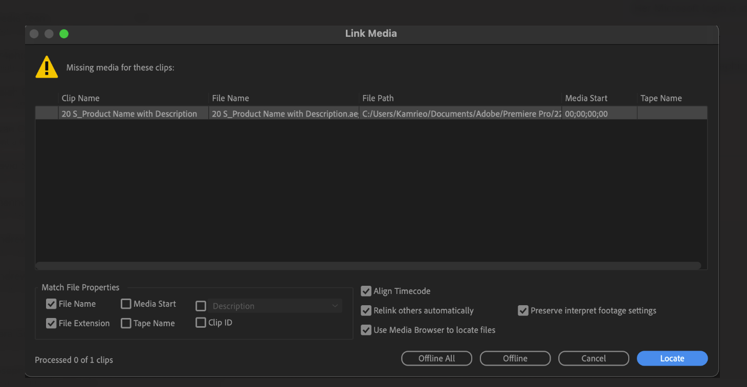 Solved Missing Media from Premiere Pro Template Adobe Support Community 12924147