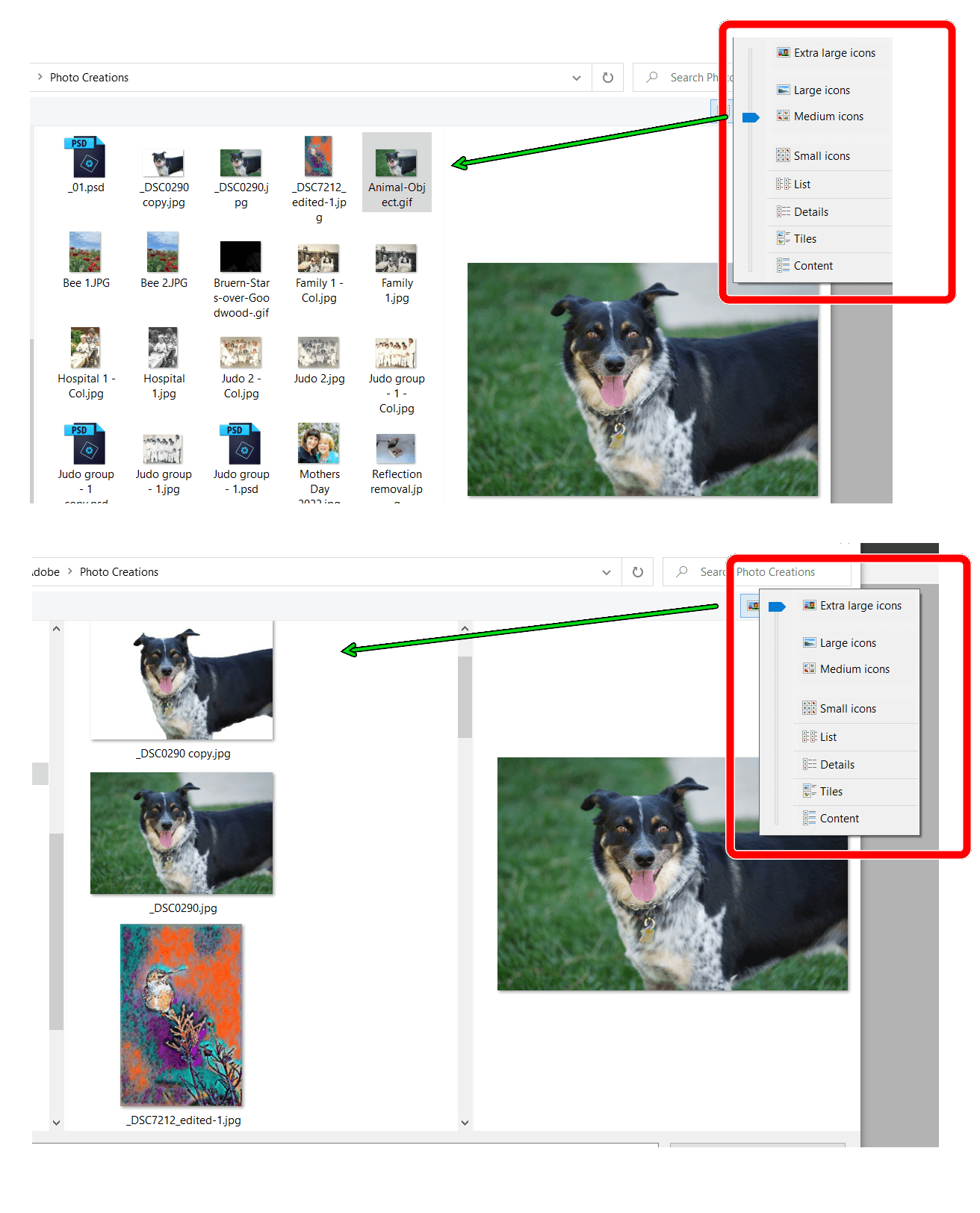 Solved Change size of picture thumbnails Adobe Community 13202063