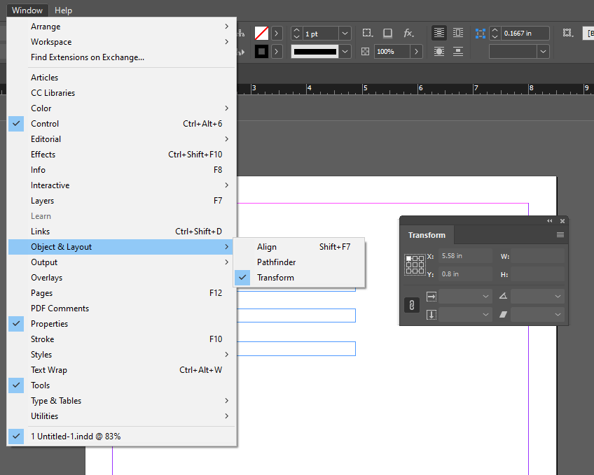 Solved How to get Transform panel in InDesign Adobe Support