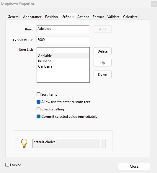 Solved DROPDOWN LIST EXPORT VALUES Adobe Community 13269048