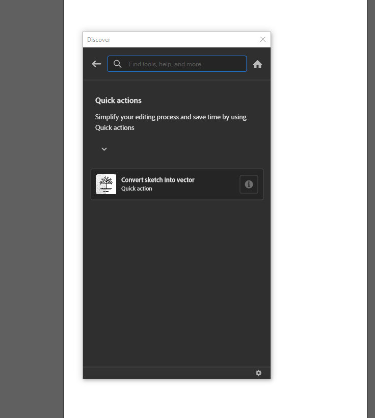 Discover panel and Quick actions Adobe Community 13338534