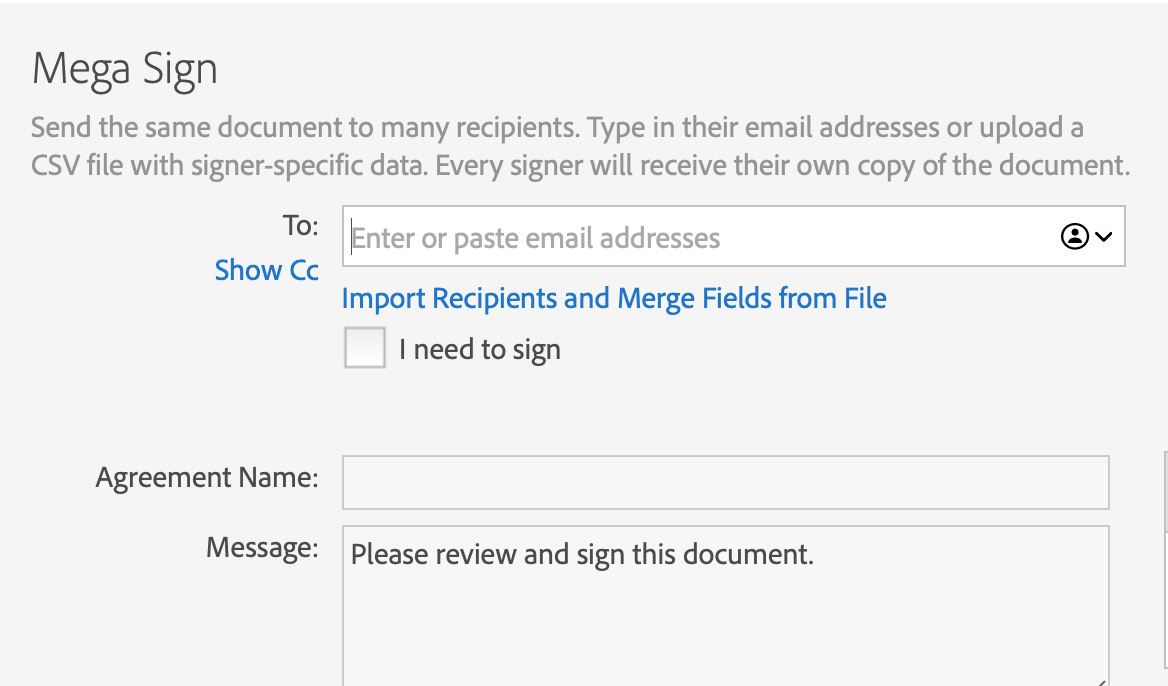 Bulk Sign with two Signers (Signer1 and Signer2)? Adobe Community