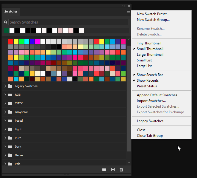 Solved "legacy swatches" is grayed out in 2023 Adobe