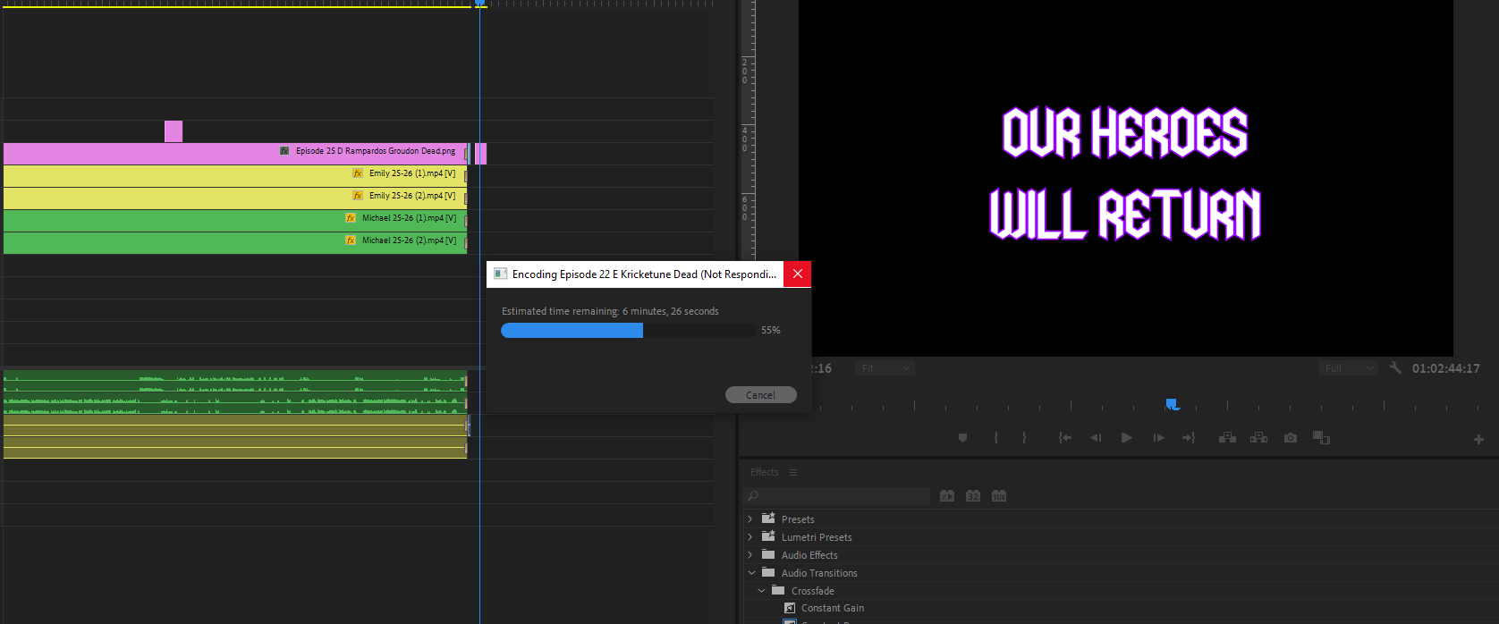 Cant export or edit videos that are longer than 36... Adobe Community