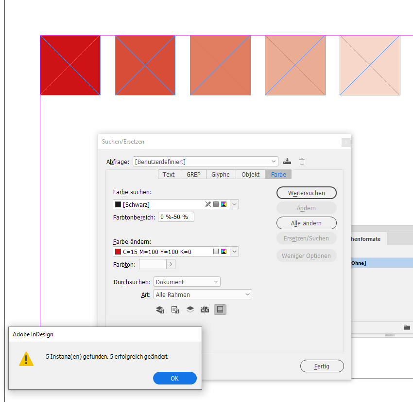 Find color tint range not working in InDesign 2023 Adobe Support