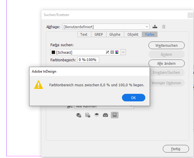 Find color tint range not working in InDesign 2023 Adobe Support Community 13386683