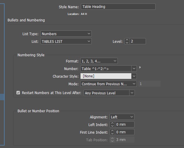 Multilevel Tables and Figures numbering in a singl... Adobe Support
