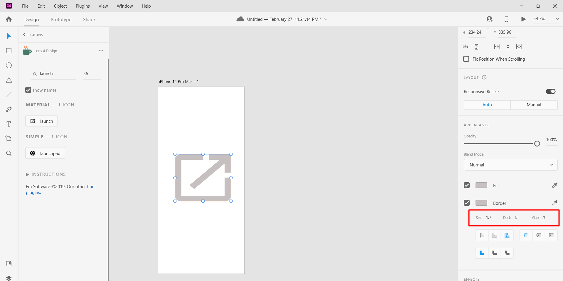 How to change the path border size in Adobe XD? Adobe Support