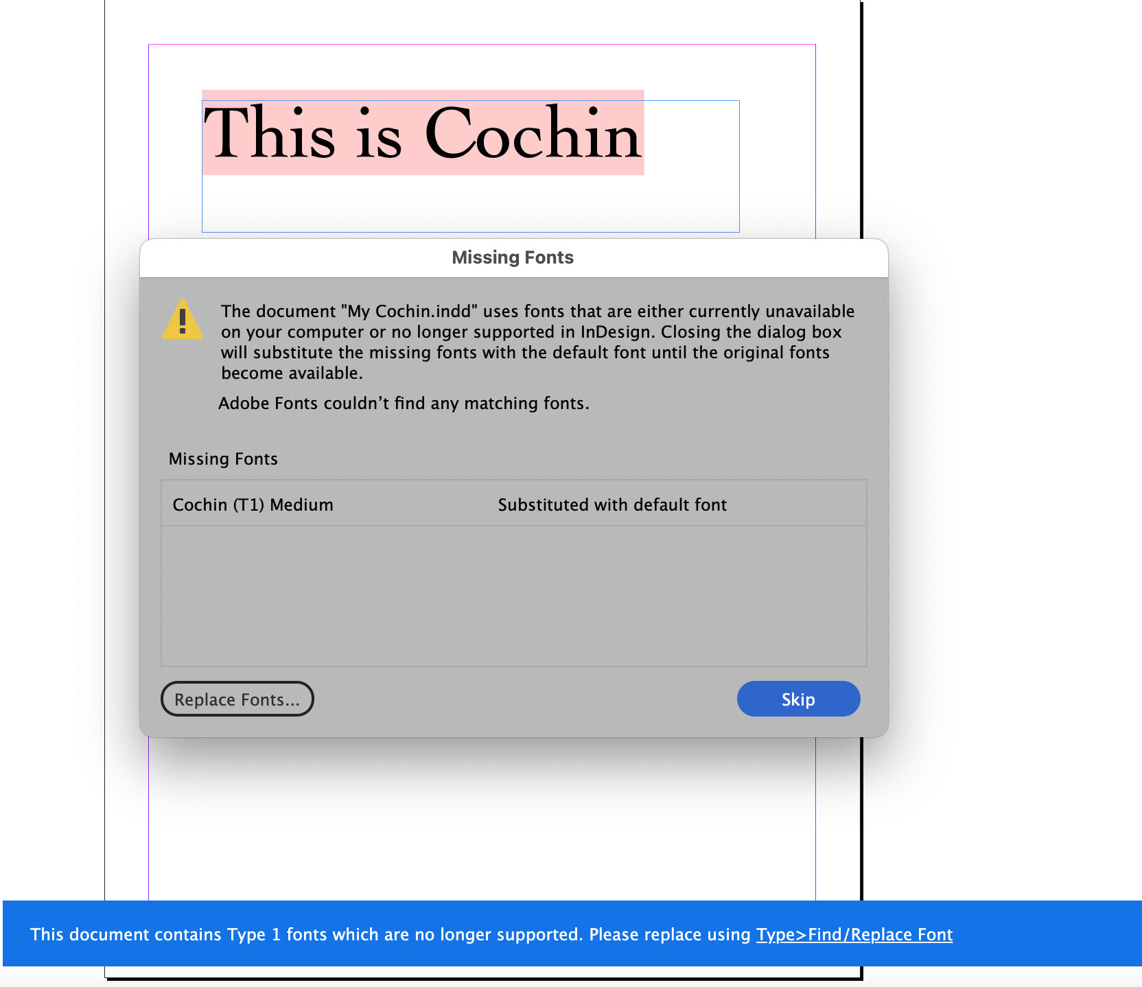 Solved NOTICE Type 1 Fonts Not Supported in InDesign 18.... Adobe