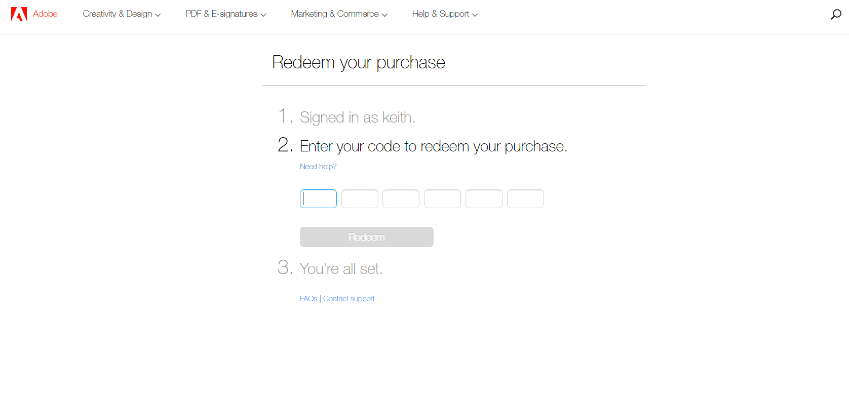 Solved Get a Serial number from redemption code Adobe Community