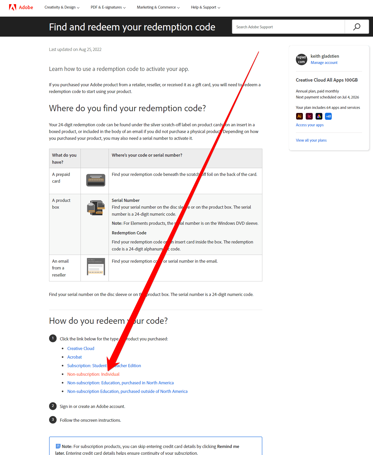 Solved Get a Serial number from redemption code Adobe Community