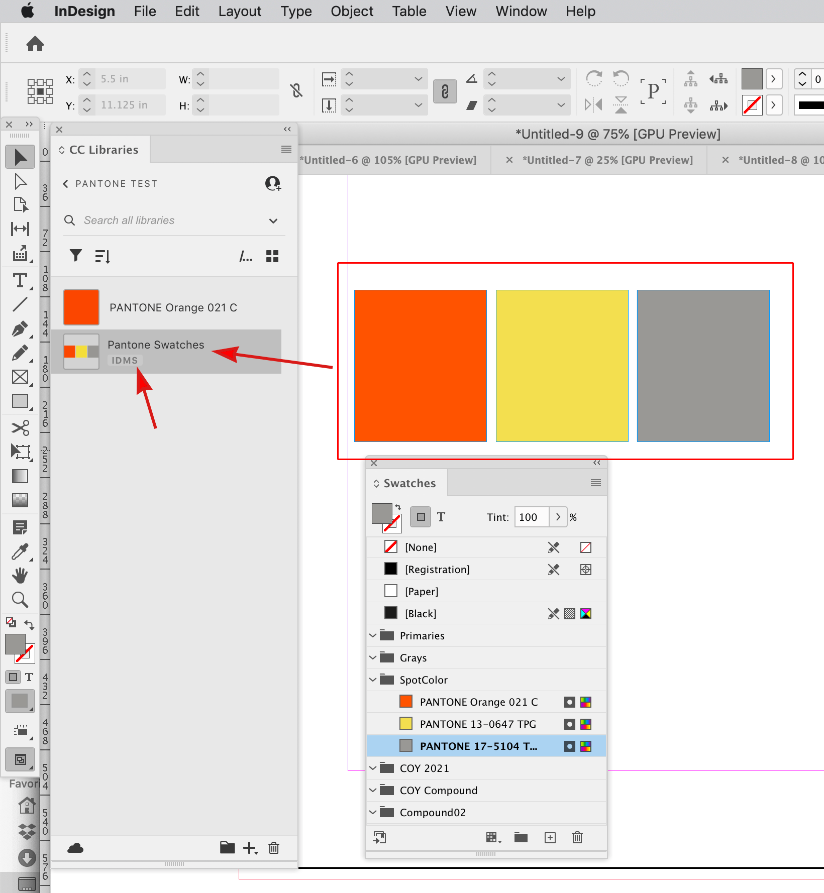 Solved Pantone swatches in CC Libraries with Pantone Conn... Adobe