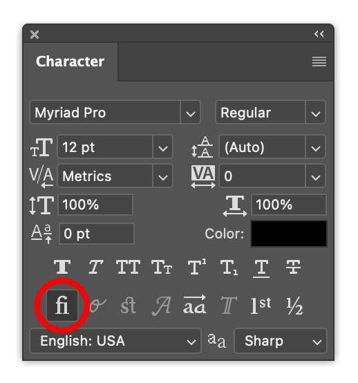 Character Variants Standard Ligatures Adobe Community 13826590