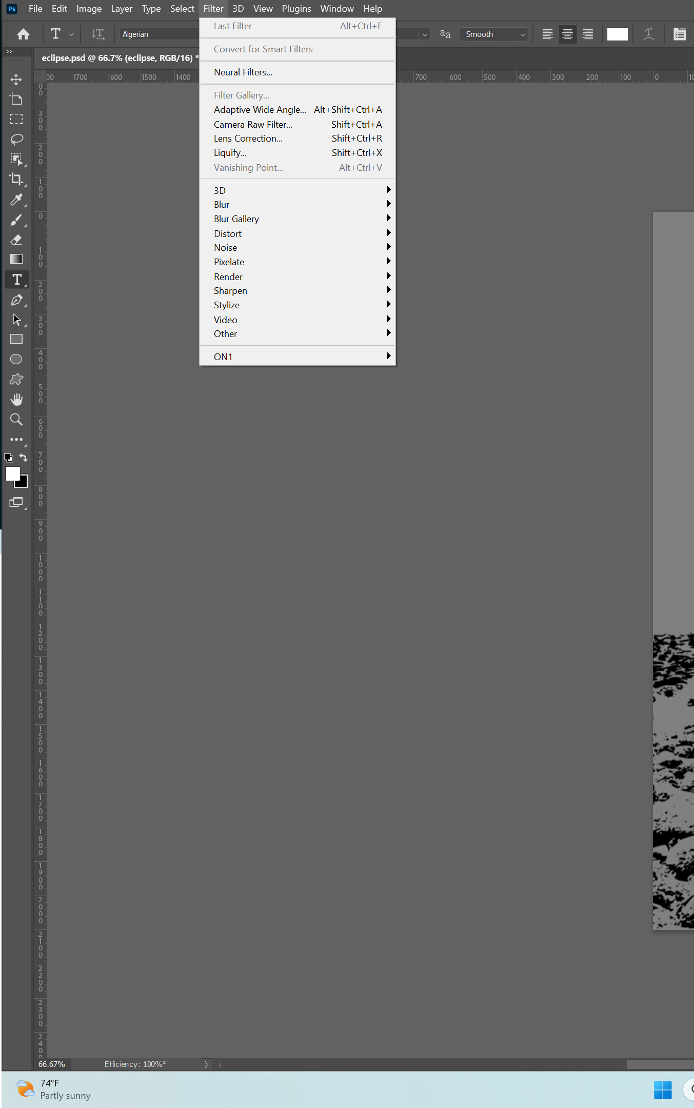 Solved Filter Gallery is greyed out in v24.6 Adobe