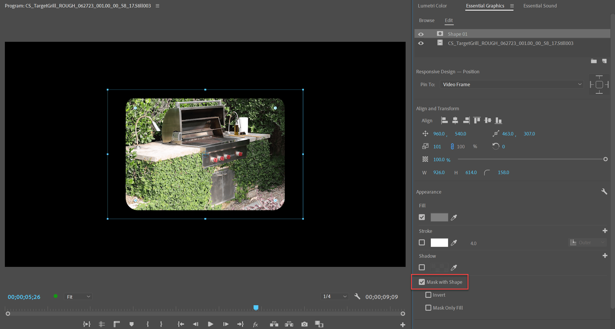 Track, Matte, Key Changing Graphic/Shape Positio... Adobe Community