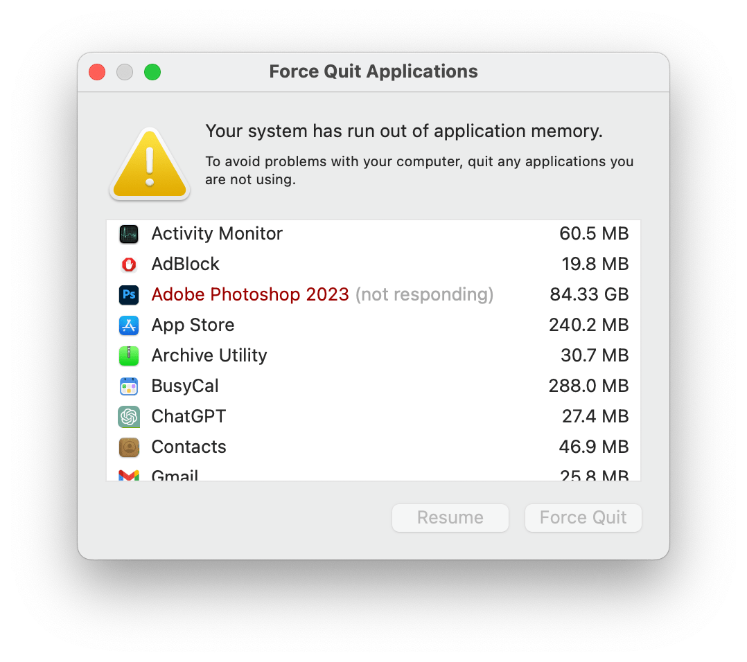 Massive memory leak issue in 24.6 Mac M1 Adobe Community