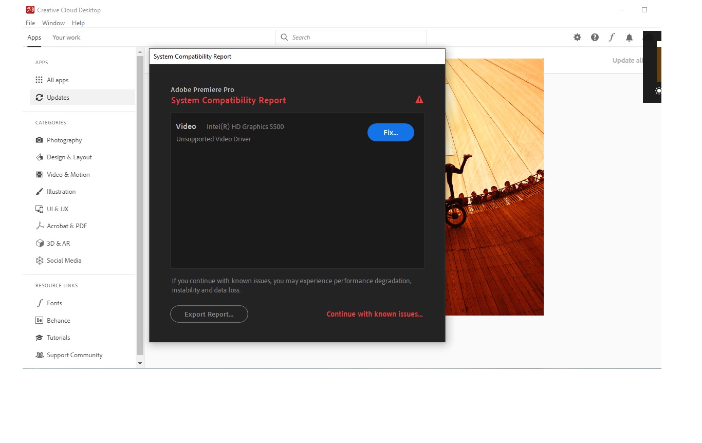 Unsupported video driver How to solve this proble... Adobe Community