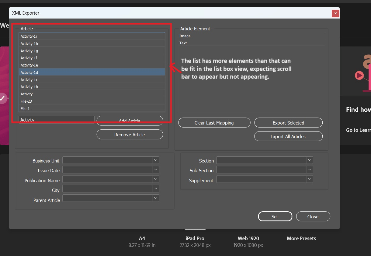 Solved vertical scroll bar not visible on StdListBoxWidge... Adobe