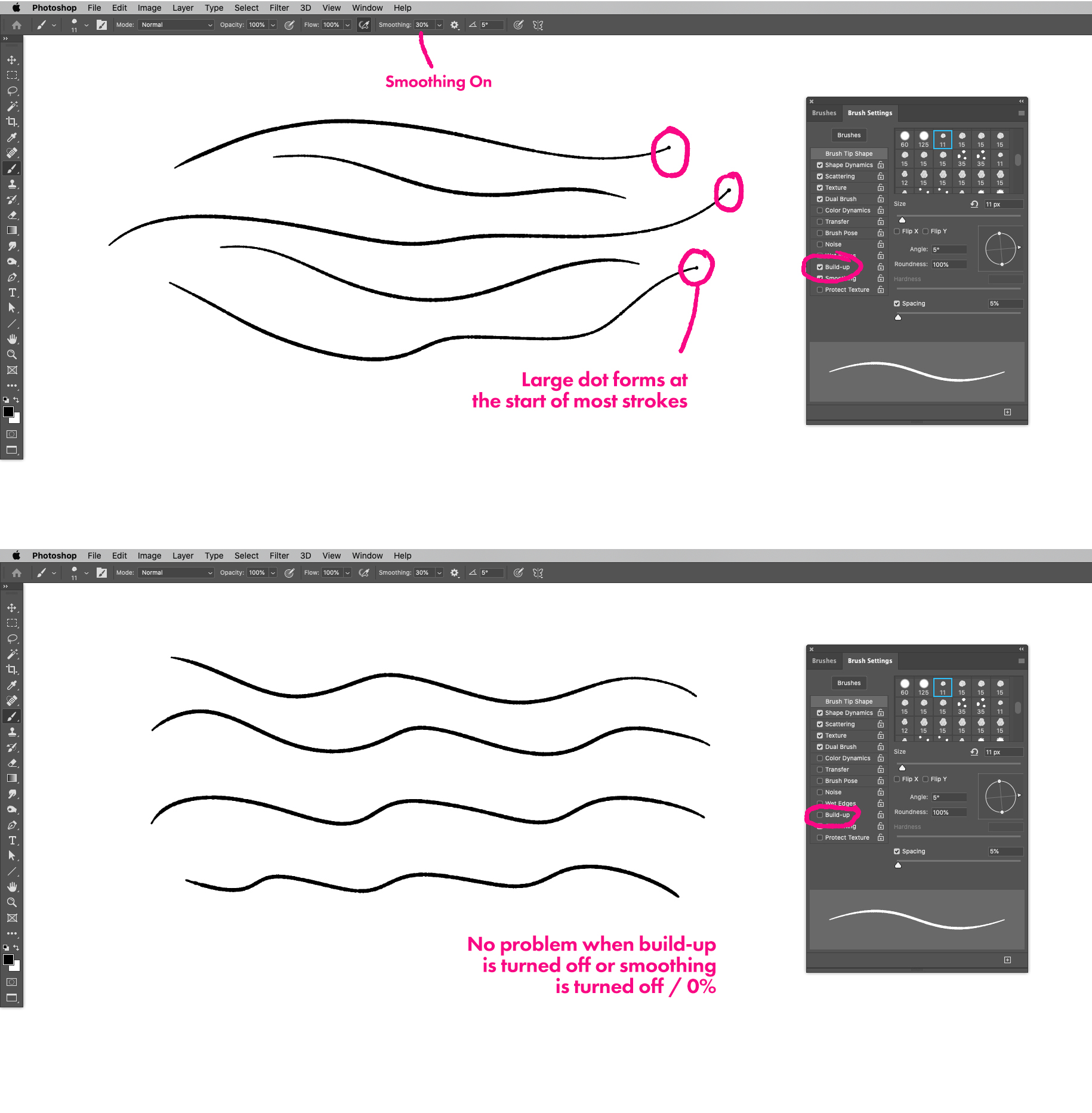 Solved Brush Glitch in 21.1 when using Smoothin... Adobe