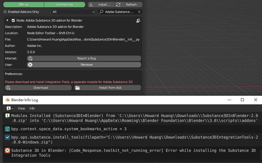 Solved Adobe Substance 3D addon for Blender not working Adobe